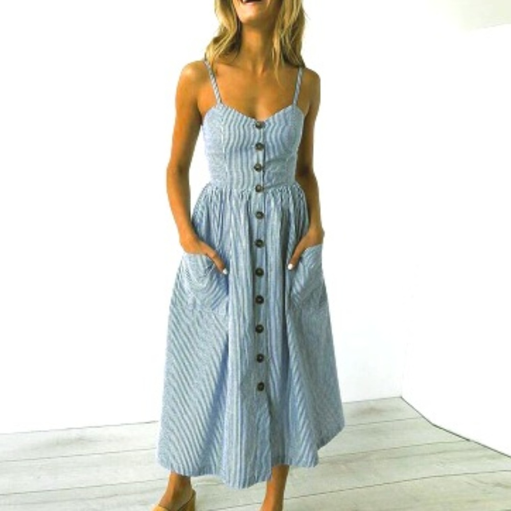 Strap Dress with Pockets!